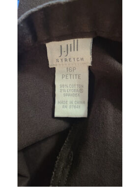 J Jill Womens Pants Casual Dress Stretch 16 Petite Dark Chocolate Brown